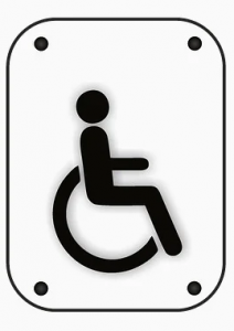 Piktogramm Mensch im Rollstuhl