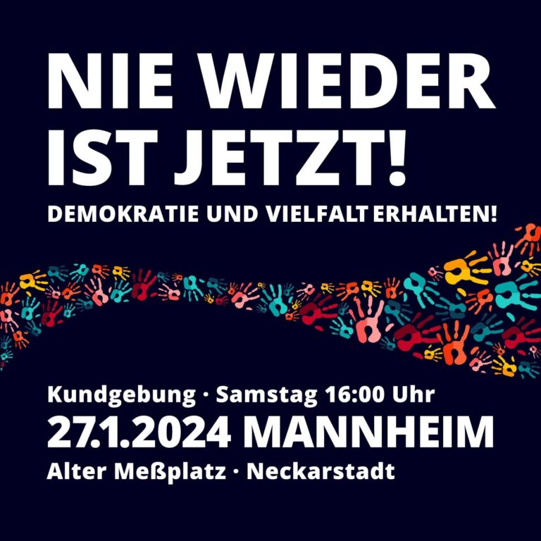 Nie wieder ist jetzt! Demokratie und Vielfalt erhalten!